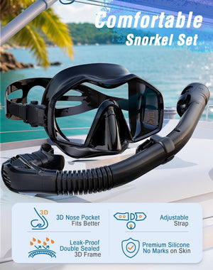 Greatever Snorkeling Gear for Adults, Dry Top Snorkel Mask Adult