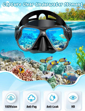 Greatever Adults Mask Fins Snorkel Set Snorkeling Gear