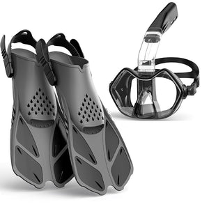 Greatever Adults G3 Half Face Snorkel Mask And Adults Snorkel Fins