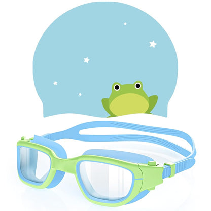 Ensemble lunettes de natation et bonnet Greatever pour enfants de 6 à 14 ans, antibuée et anti-UV