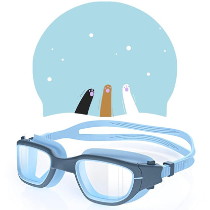Ensemble lunettes de natation et bonnet Greatever pour enfants de 6 à 14 ans, antibuée et anti-UV