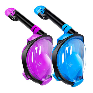 Greatever Adults G2 Full Face Snorkel Mask with Latest Dry Top System 2 Pcs