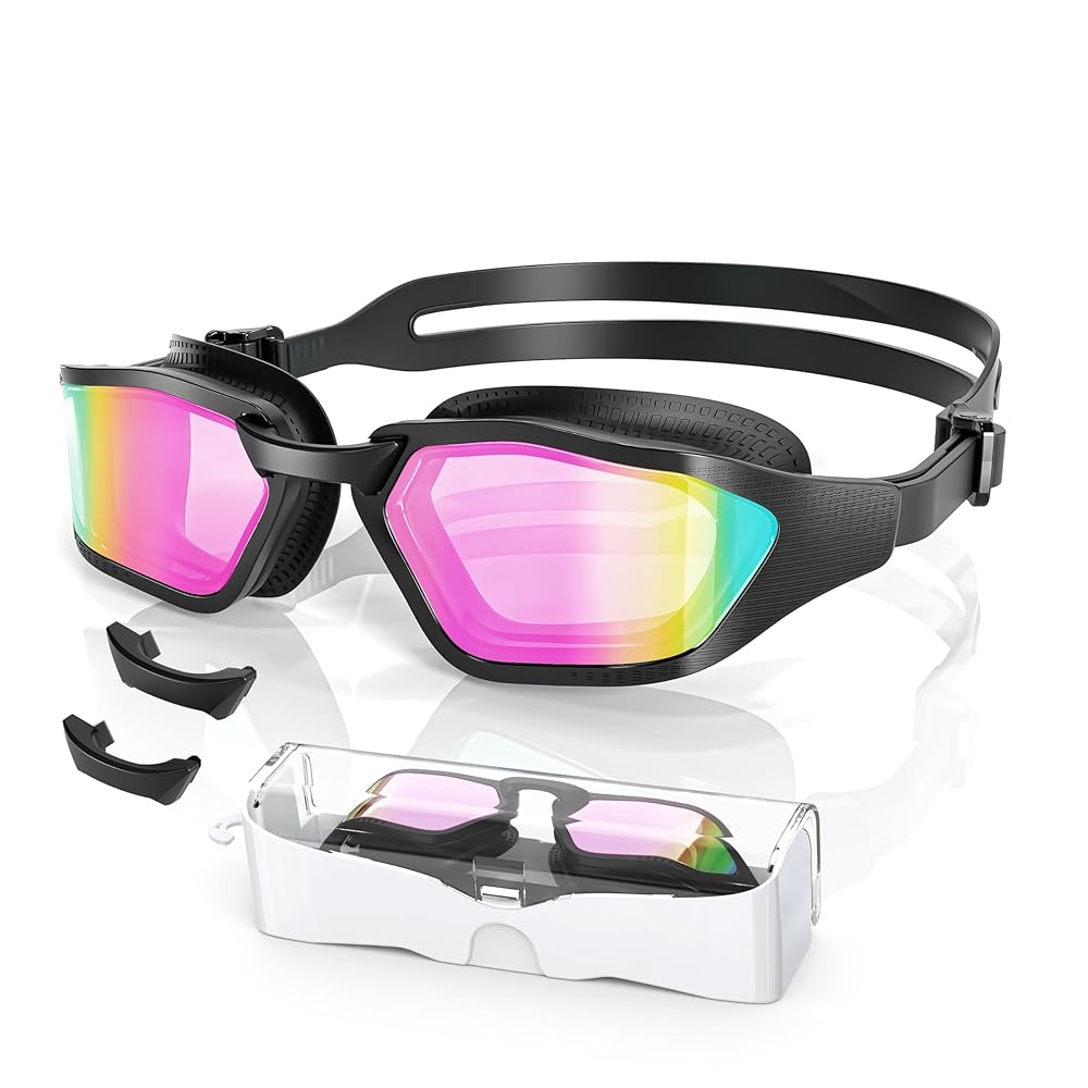 Lunettes de natation antibuée Greatever Plasma, grand angle de vue HD pour femmes