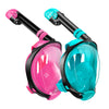 Greatever Adults G2 Full Face Snorkel Mask with Latest Dry Top System 2 Pcs - Cyan & Pink