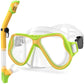 Greatever Kids Dry Snorkel Set - 10 Color Options! Panoramic Wide View Anti-Fog Scuba Diving Mask