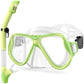 Greatever Kids Dry Snorkel Set - 10 Color Options! Panoramic Wide View Anti-Fog Scuba Diving Mask