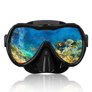 Greatever Snorkeling Mask for Adults, Beginner-Friendly Wide Panoramic View, Leak-Proof Silicone Seal, Classic Black