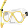Ensemble tuba étanche Greatever pour enfants - 10 couleurs au choix ! Masque de plongée panoramique antibuée à large champ de vision. - Jaune orange