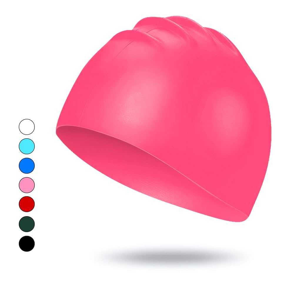 Greatever silicone swimming cap for adults pink