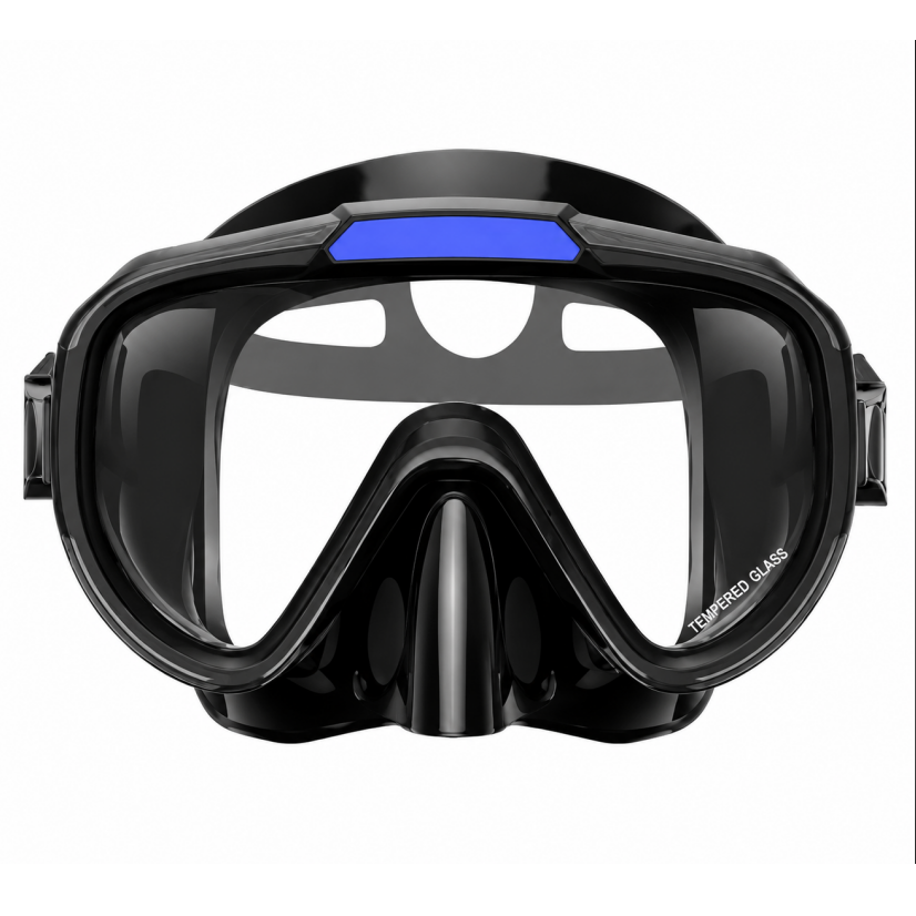 anti-fog snorkeling mask black