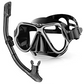 Greatever Adults Dry Snorkel Set Panoramic Wide View Anti-Fog Scuba Diving Mask