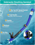 Snorkel Set Adults Snorkeling Gear Anti-Fog Panoramic View Swim Mask Dry Top Snorkel