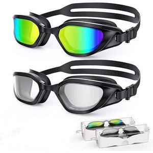 Lot de 2 lunettes de natation antibuée Greatever, protection UV pour piscine, pour hommes et femmes