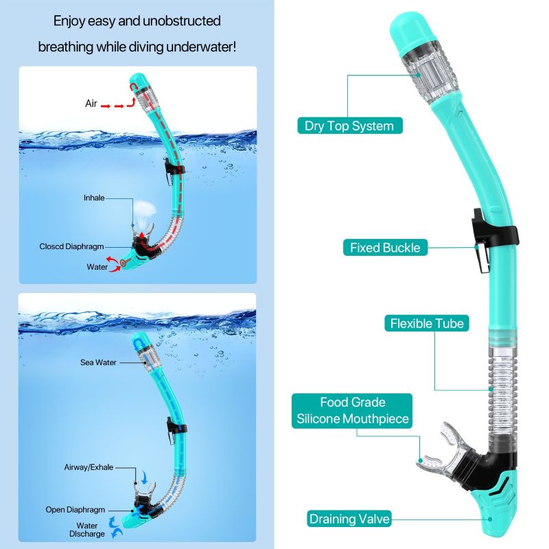 Dry top snorkel Green