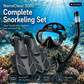 Greatever snorkeling set with anti-fog mask, dry top snorkel and fins