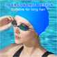 Waterproof silicone swimming cap helps protect hair during swimming