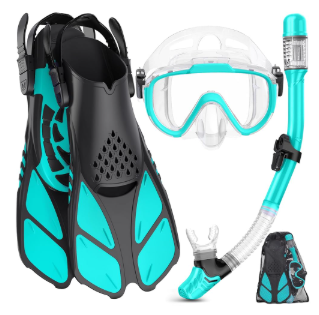 adults snorkeling set green clear