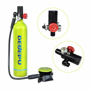 Greatever 1L Mini Scuba Air tank with Snorkel Tank Valve details