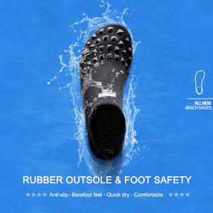 Greatever Black Non-slip Water Sports Shoes Rubber Outsole_Foot Safety