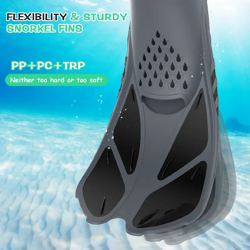 Greatever Black Snorkel Fins PP_PC_TPR material