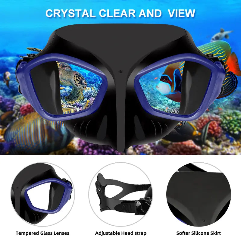 Greatever Dual Diving Snorkel Mask Crystal Clear and View