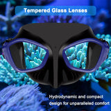 Greatever Dual Diving Snorkel Mask Tempered Glass Lenses
