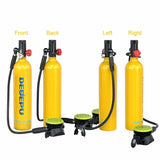 Greatever Mini Scuba Air Tank 1L with Snorkel Front And Back