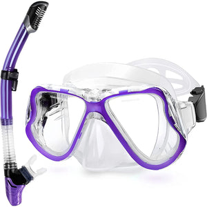 Greatever Purple Clasic Exploration Dry Snorkel Set