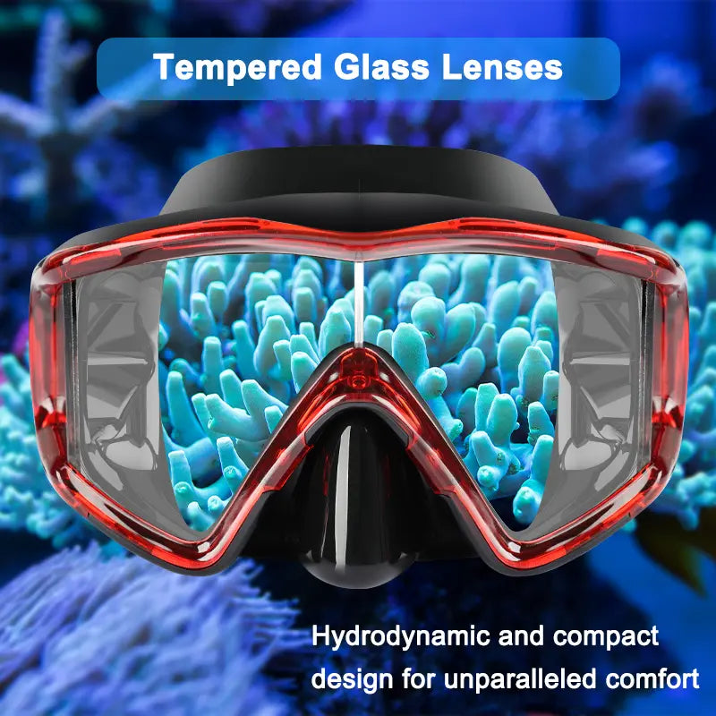 Greatever Tri Lens Diving Goggles Halo Tempered Glass Lenses