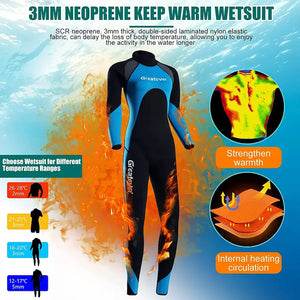 Greatever Wetsuit for Women Black Blue Warm