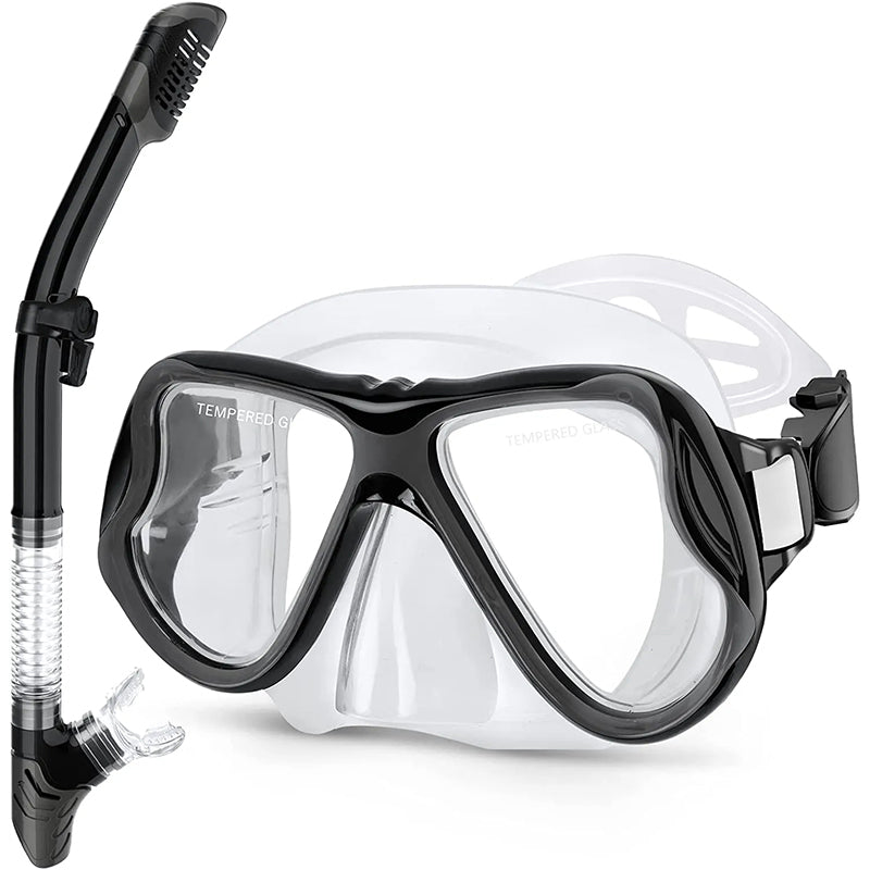 Greatever White Black Clasic Exploration Dry Snorkel Set