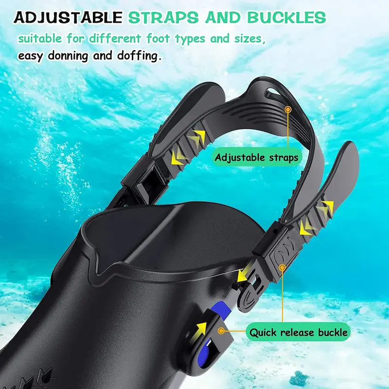 1 Pair Swim fins Fishing Tube fins Snorkeling fins Short Diving fins  Floating fins Flippers Swim Diving Accessory Snorkeling Gear for Adult