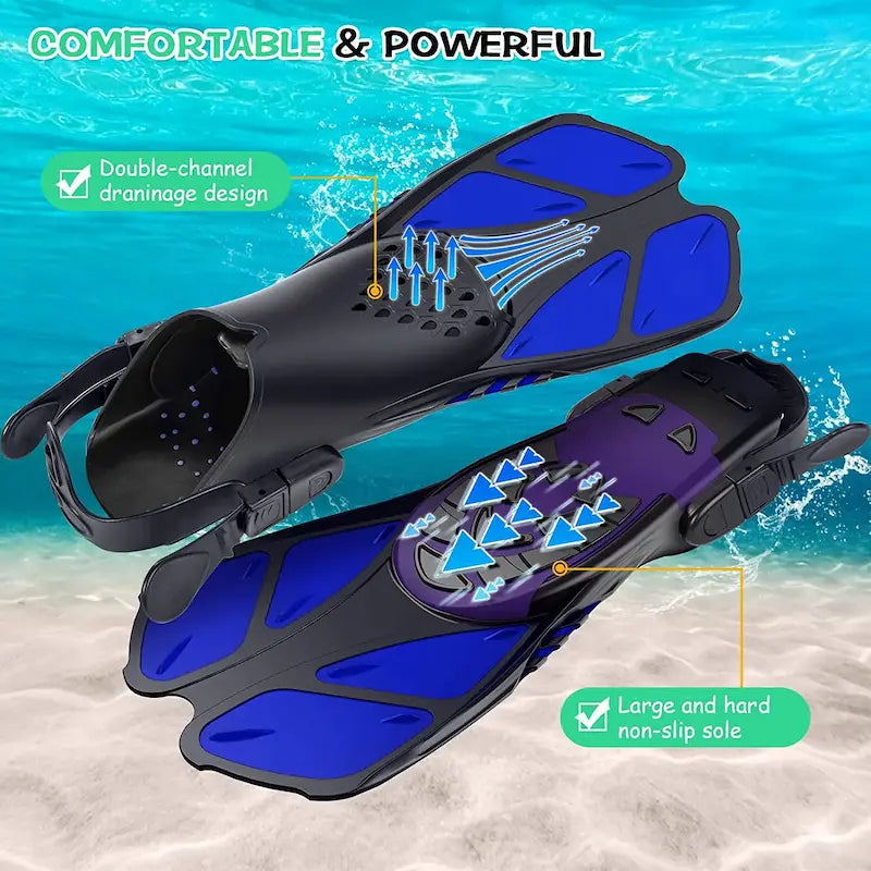Greatever snorkel fins Blue Comfortable and Powerful